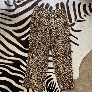 Zara Leopard Print Trousers size L .